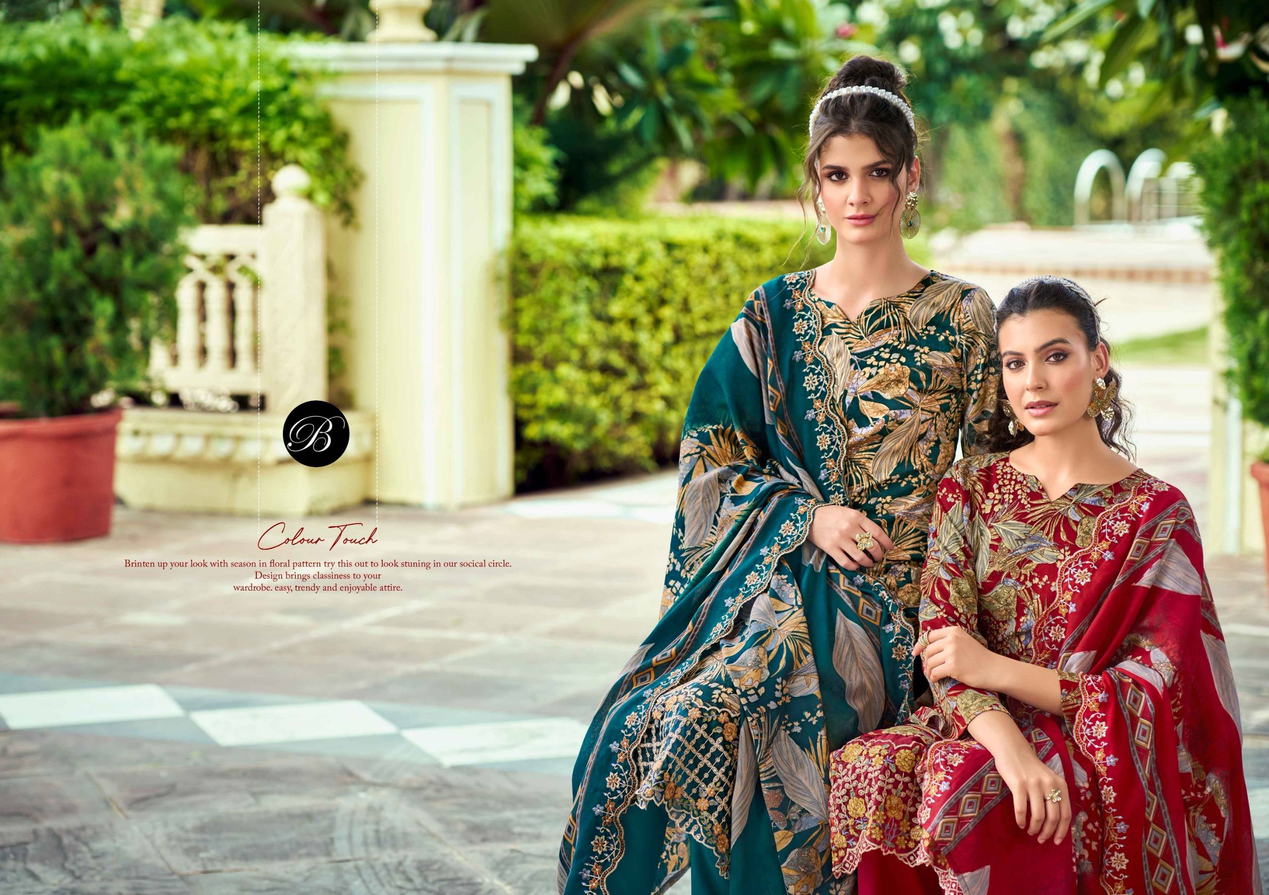 SANJEEDA By Belliza 935-001 To 935-006 Series Designer Suits pure viscose  Dresses At Wholesale Price